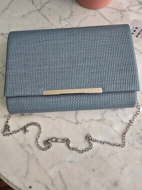 Bijoux Terner Light Blue EveniLight Blue Textured Chain Shoulder Bag - NWT